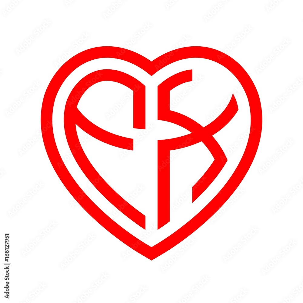 initial letters logo fx red monogram heart love shape initial letters logo fx red monogram heart love shape