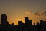 Sunset Skyline Buildings Sao Paulo Brazil