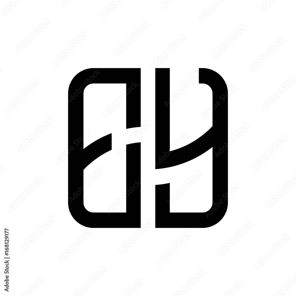initial letters logo ey black monogram square rounded shape vector initial letters logo ey black monogram square rounded shape vector