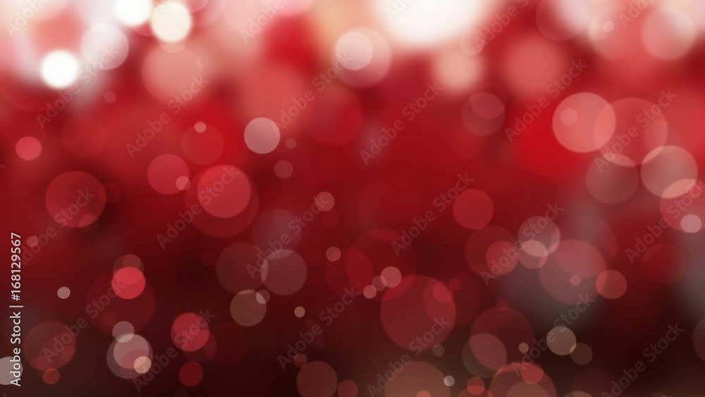 Abstract Christmas, holiday background – seamless looping, 4K, red defocused blur bokeh light background