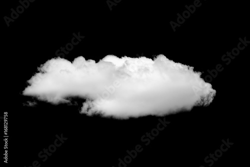 Black sky and singles with cloud isolated on black background