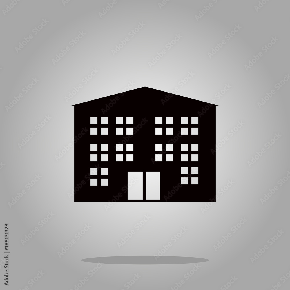 building icon black silhouette on background Vector Illustration building icon black silhouette on background Vector Illustration