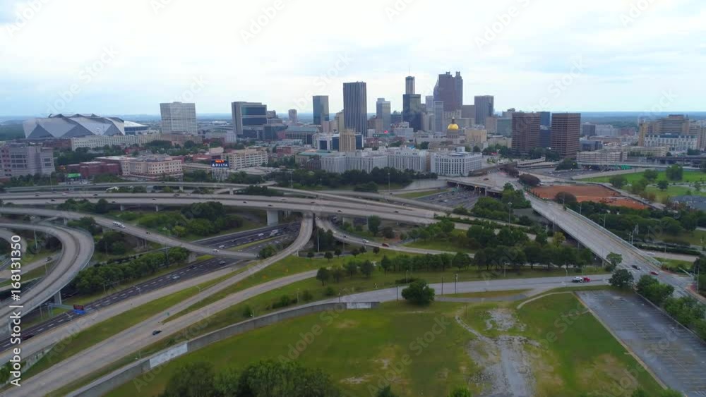 Establishing shot Atlanta Georgia aerial Stock Video | Adobe Stock