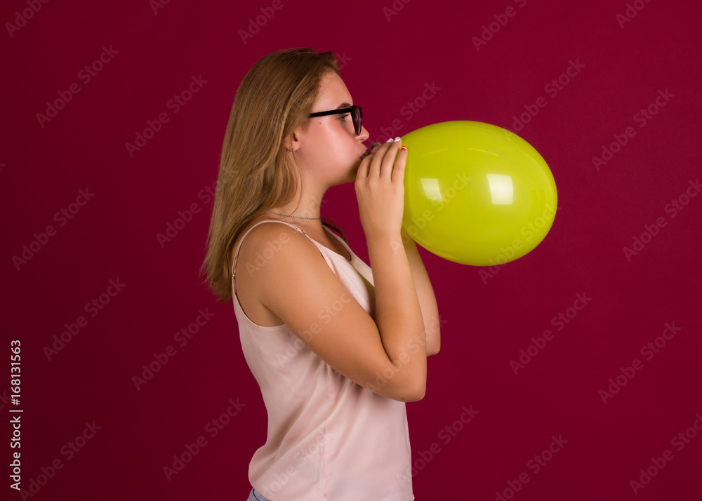Young pretty girl with balloon, party Young pretty girl with balloon, party