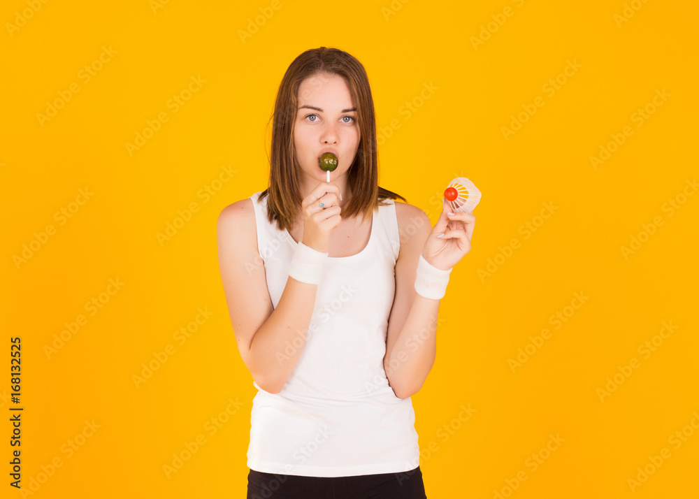 Young pretty girl with lollipop, happy and cute Young pretty girl with lollipop, happy and cute