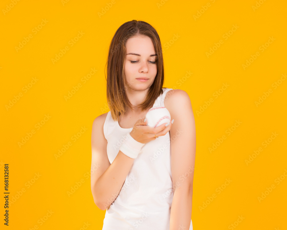 Young cute girl, sport, good shape, studio Young cute girl, sport, good shape, studio