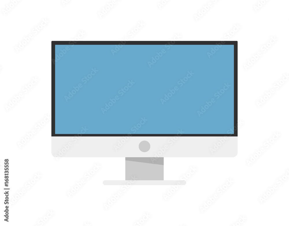 LED TV device with blank screen isolated on white background vector illustration. Smart gadget icon, modern digital technology concept in flat design