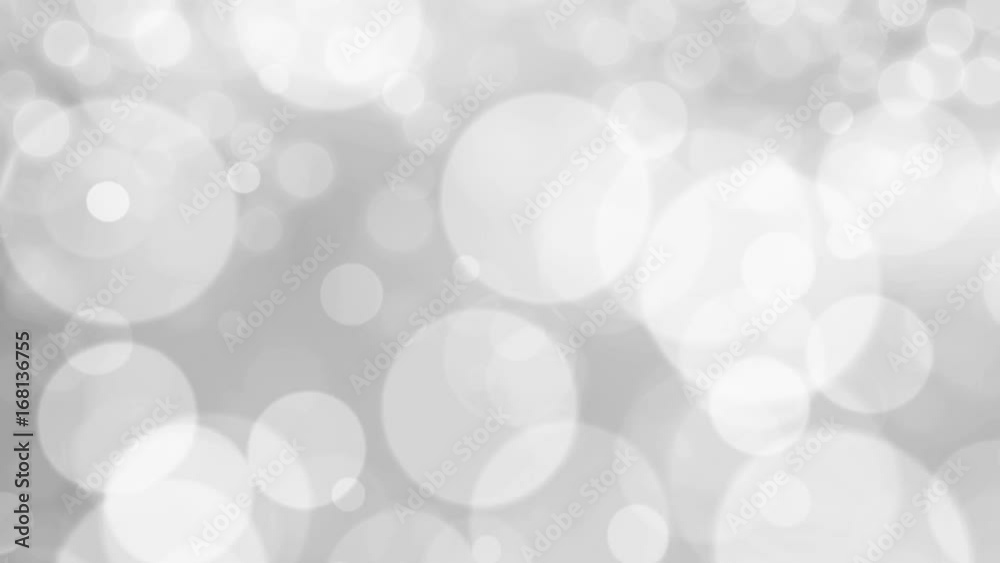 Abstract Christmas, holiday, winter background – 4K, loop, white and silver defocused blur bokeh light background
