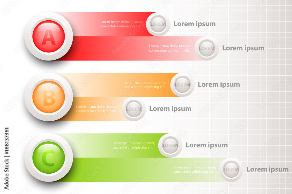 Colorful circle 3d with three topics and two stripe for website presentation cover poster vector design infographic illustration concept Colorful circle 3d with three topics and two stripe for website presentation cover poster vector design infographic illustration concept