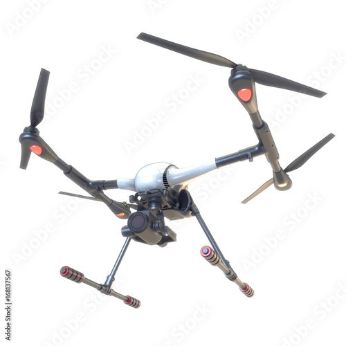 Professional Drone isolated on background. 3d illustration