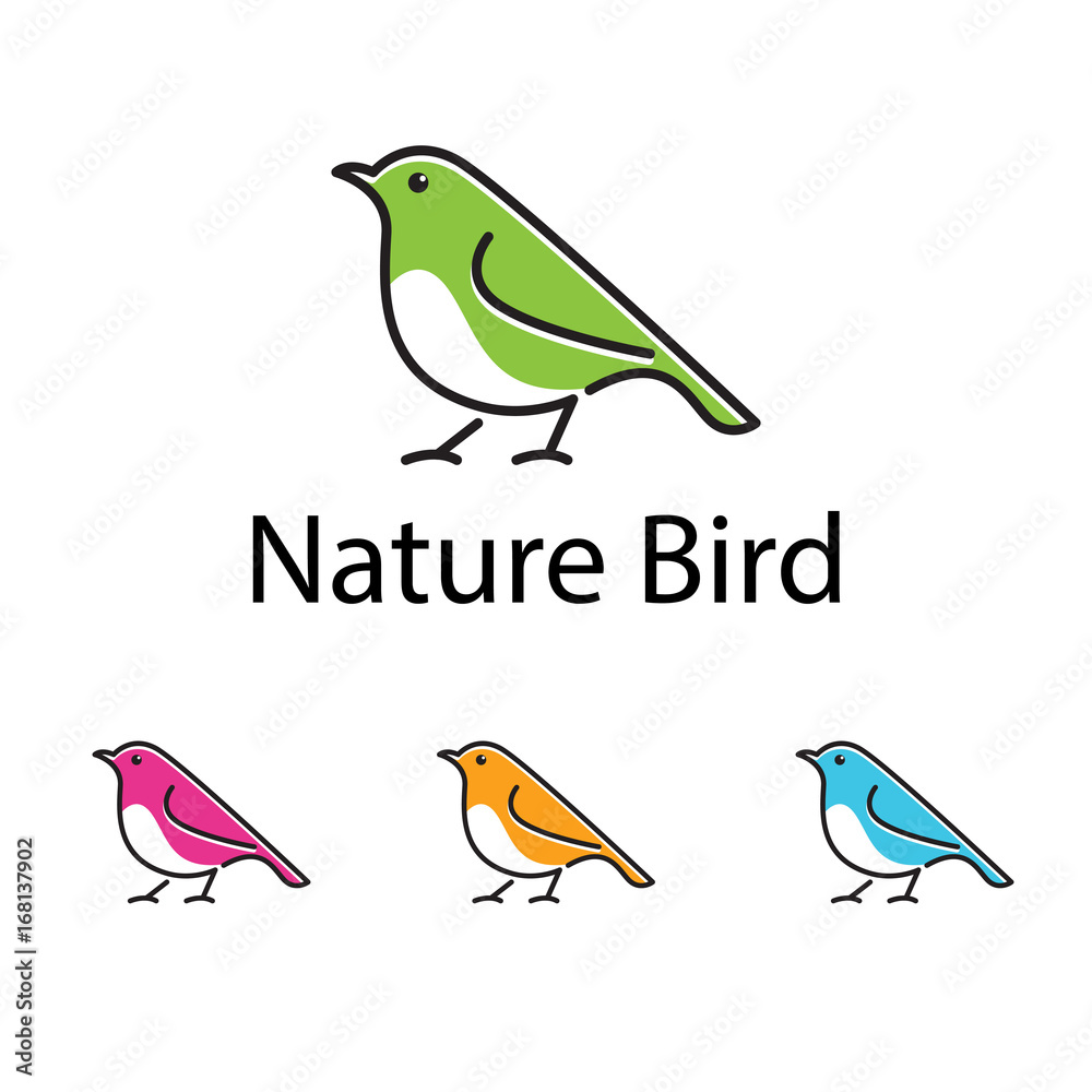 Cute Canary Bird Simple Logo Symbol Template
