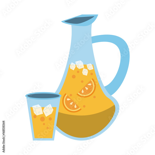 jug filled with citrus beverage icon image vector illustration design