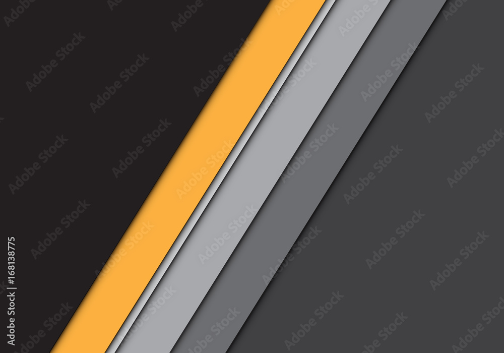 Abstract yellow gray line overlap design modern creative background vector illustration.