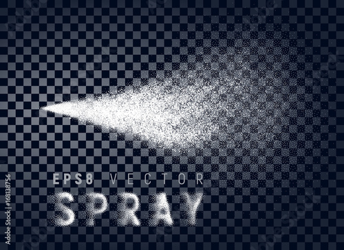 Vector water spray mist on chess background