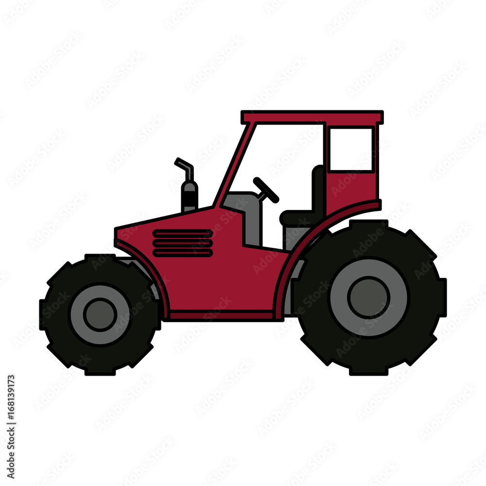 Obraz premium tractor sideview icon image vector illustration design 