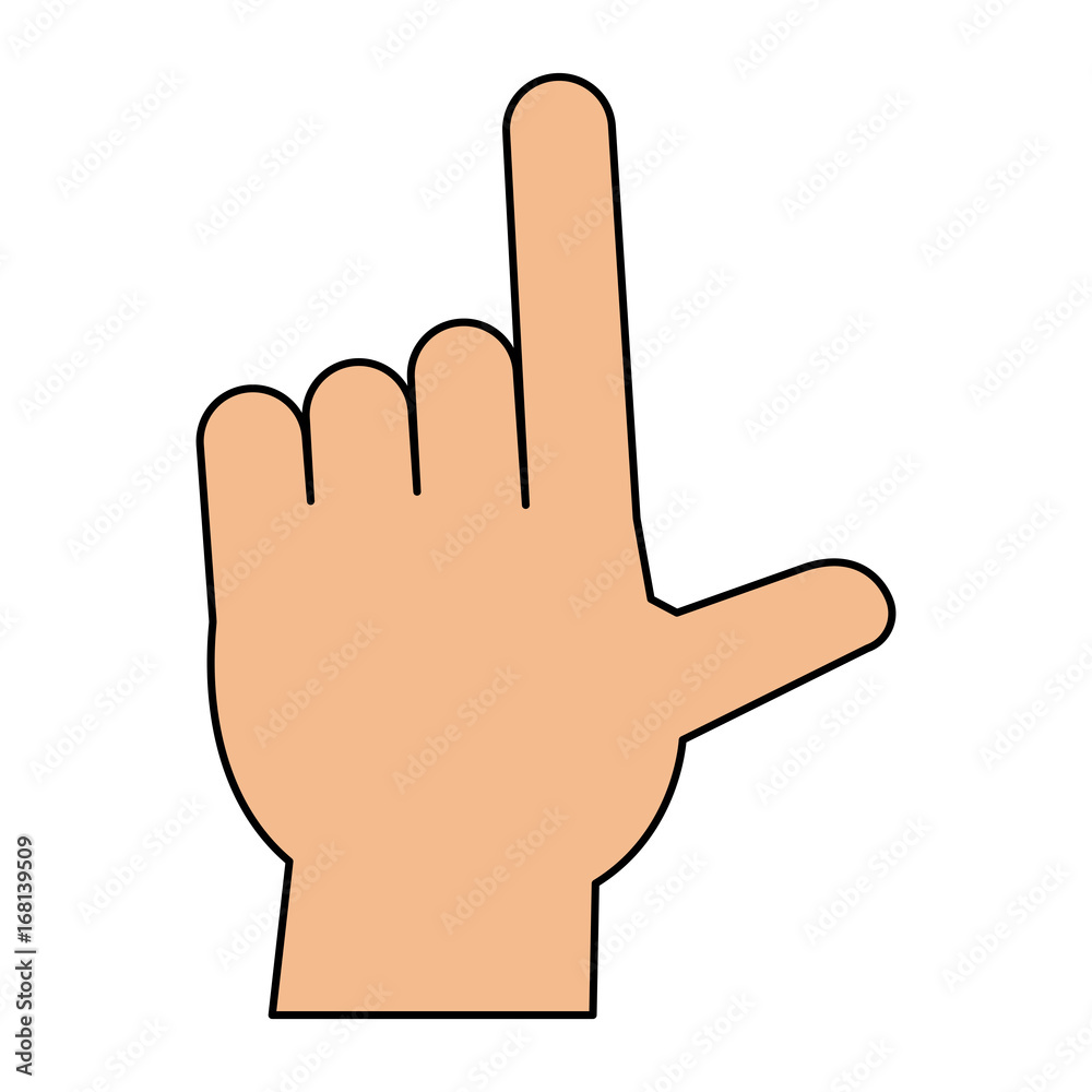 hand pointing with index finger icon image vector illustration design 