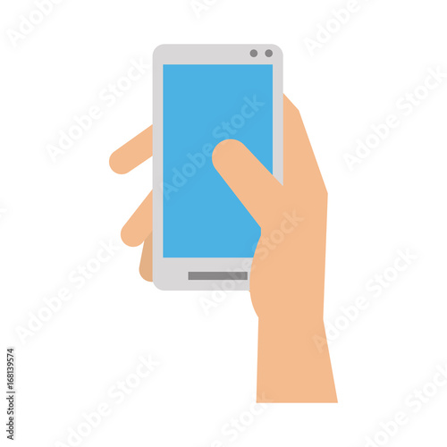 hand with smartphone icon image vector illustration design 