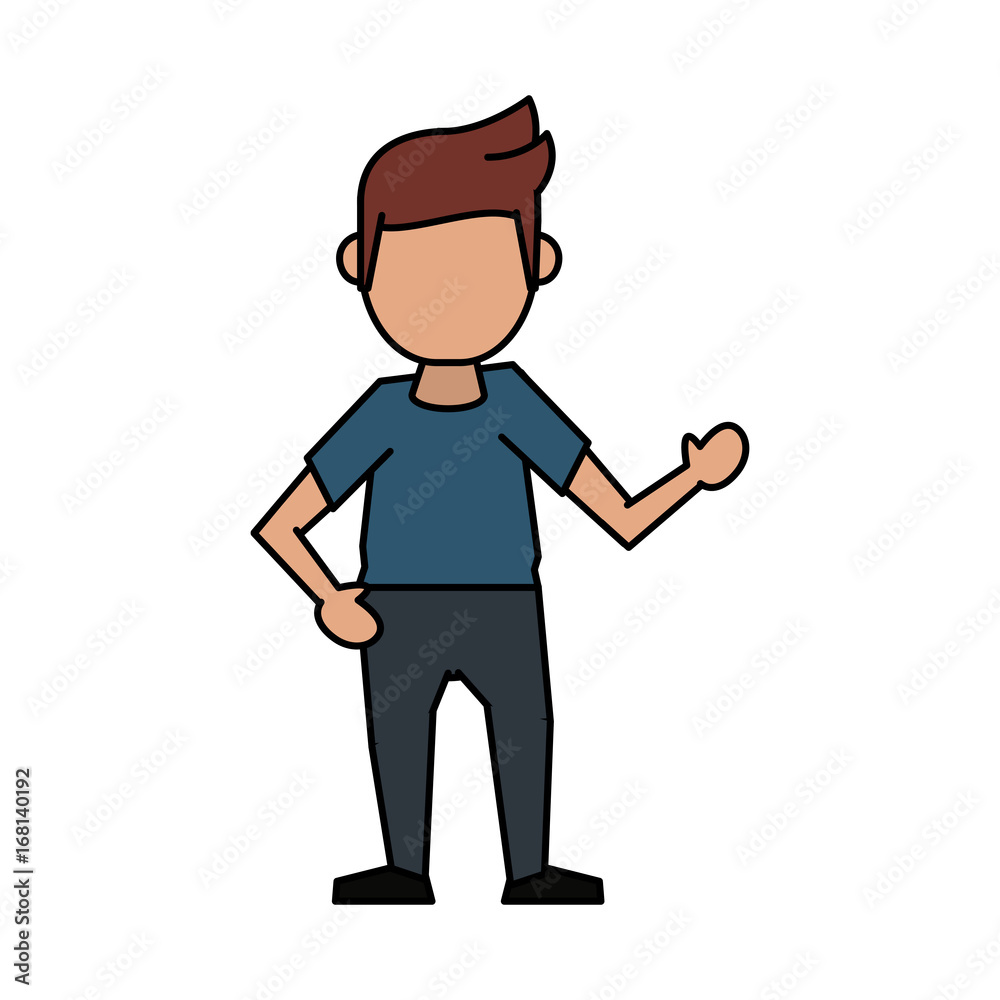man lifting hand  avatar icon image vector illustration design  