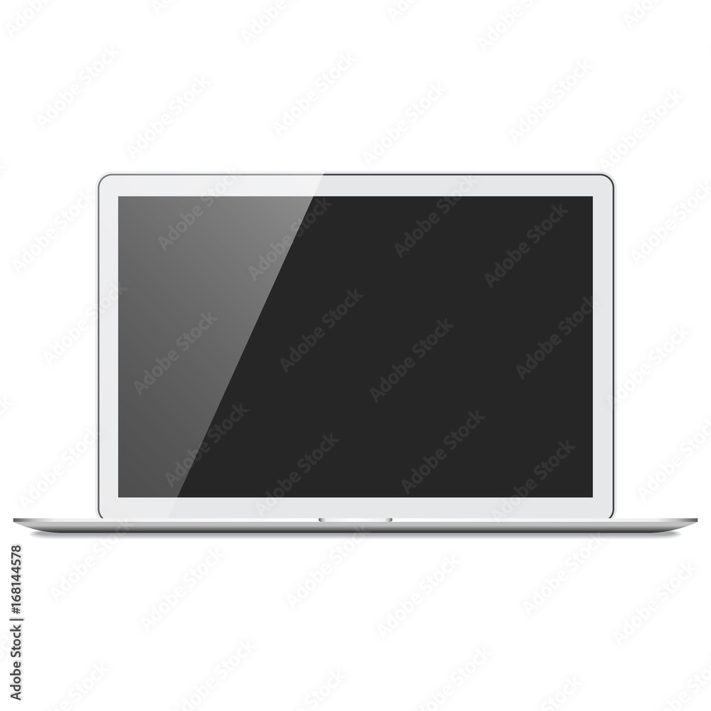 Realistic Silver Laptop Computer Mockup Realistic Silver Laptop Computer Mockup