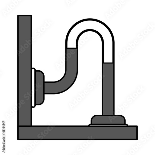 Flat line pipes with hint of color over white background vector illustration