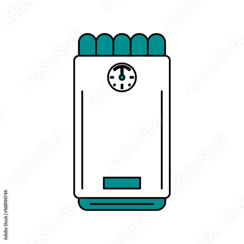 Flat line boiler with hint of color over white background vector illustration