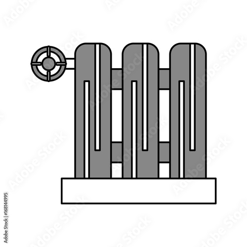 Flat line ventilation with hint of color over white background vector illustration