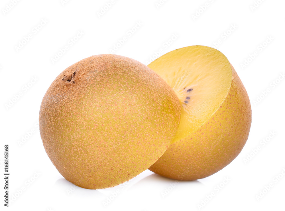 half of yellow or gold kiwi fruit isolated on white background half of yellow or gold kiwi fruit isolated on white background
