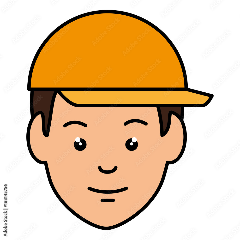head worker with helmet vector illustration design