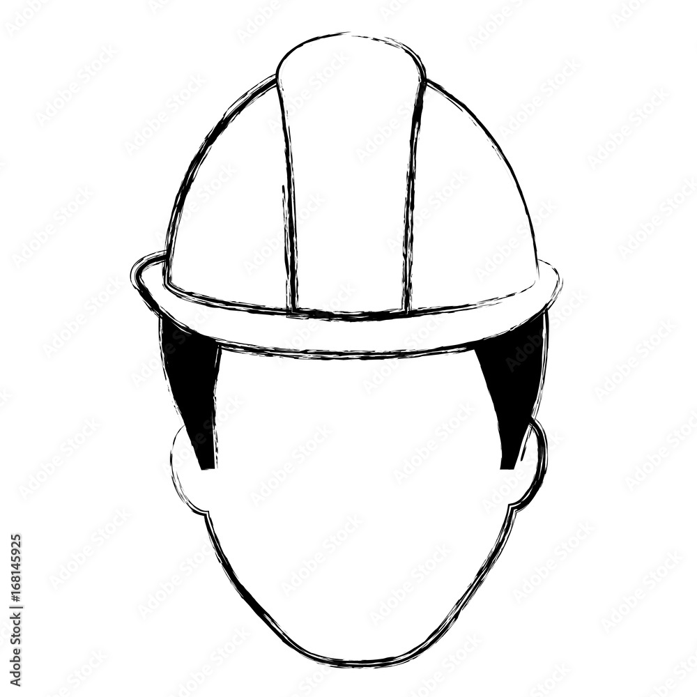 head worker with helmet vector illustration design