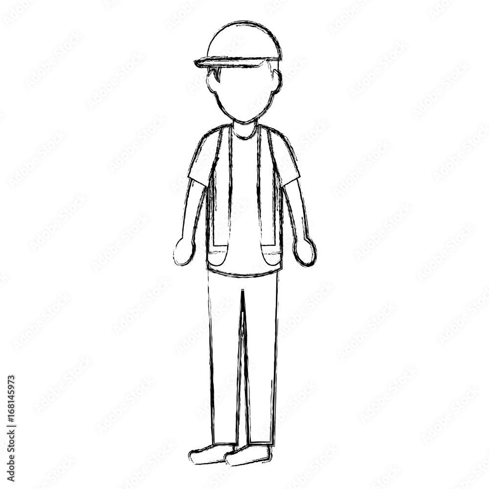 worker with helmet avatar vector illustration design