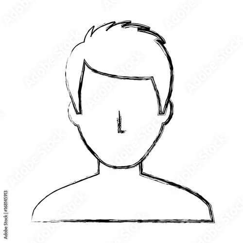 young man shirtless avatar character vector illustration design
