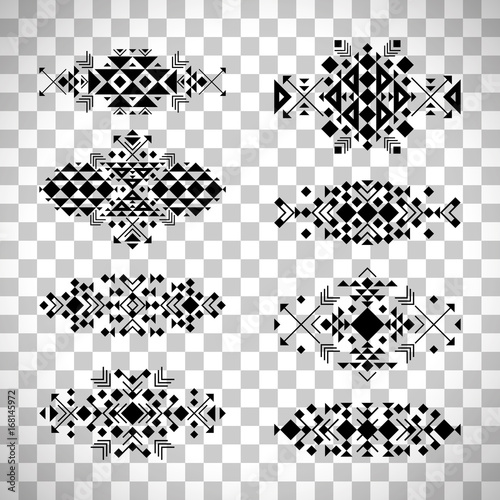 Tribal elements in ethnic style set