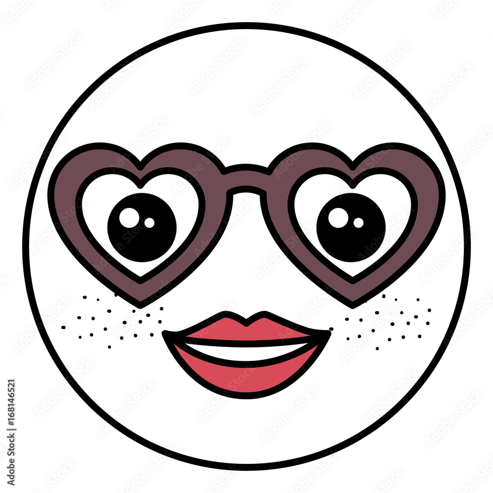 emoticon with glasses kawaii character vector illustration design emoticon with glasses kawaii character vector illustration design