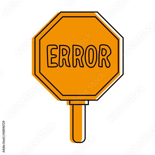 error traffic sign icon image vector illustration design orange color