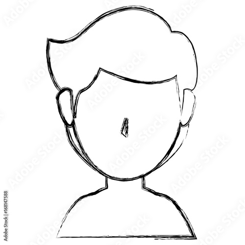 young man shirtless avatar character vector illustration design