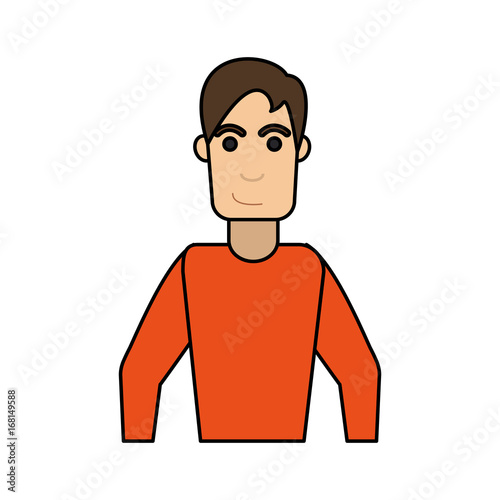 young man with smirk icon image vector illustration design 