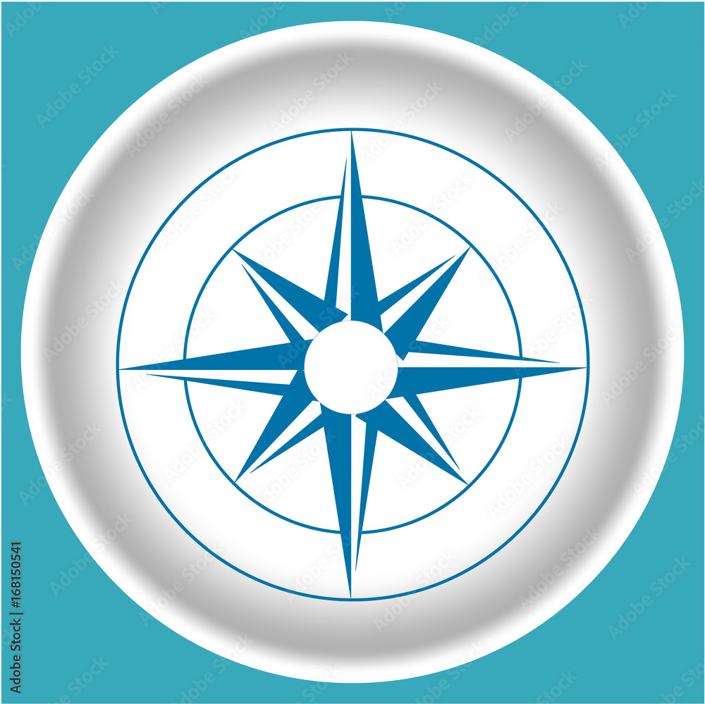 Icon Rose of wind on white plate isolated. Icon Rose of wind on white plate isolated.