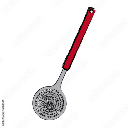 skimmer tool cooking kitchen icon vector illustration