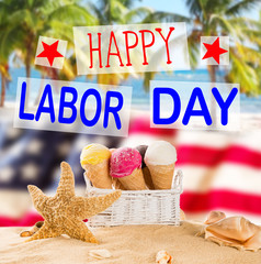 Labor day banner, patriotic background