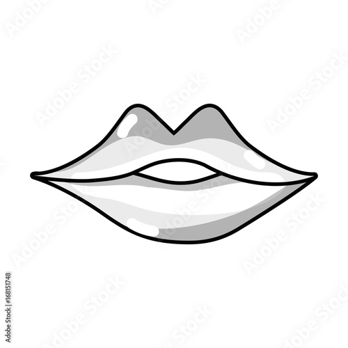 line sexy girl lips with fashion makeup
