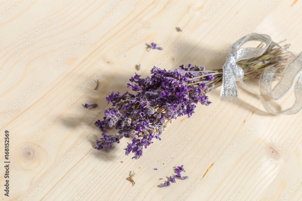 Fresh lavender on wood Fresh lavender on wood