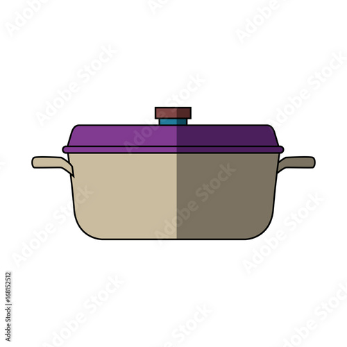 pan of stainless casserole cooking domestic vector illustration