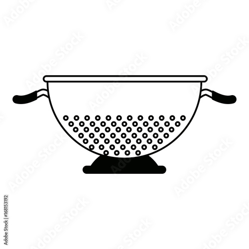 metal kitchen strainer cooking element icon vector illustration