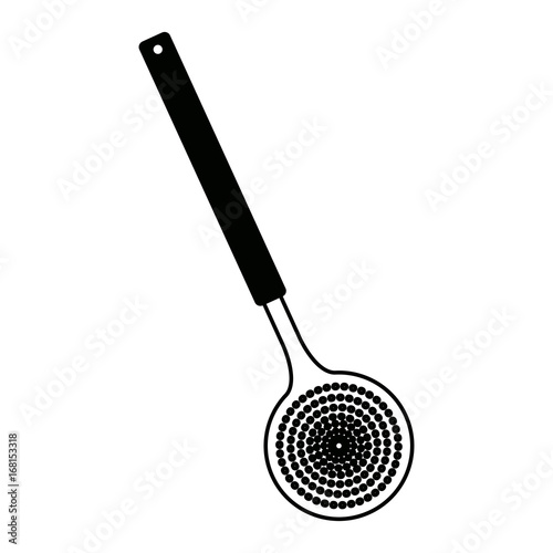 skimmer tool cooking kitchen icon vector illustration