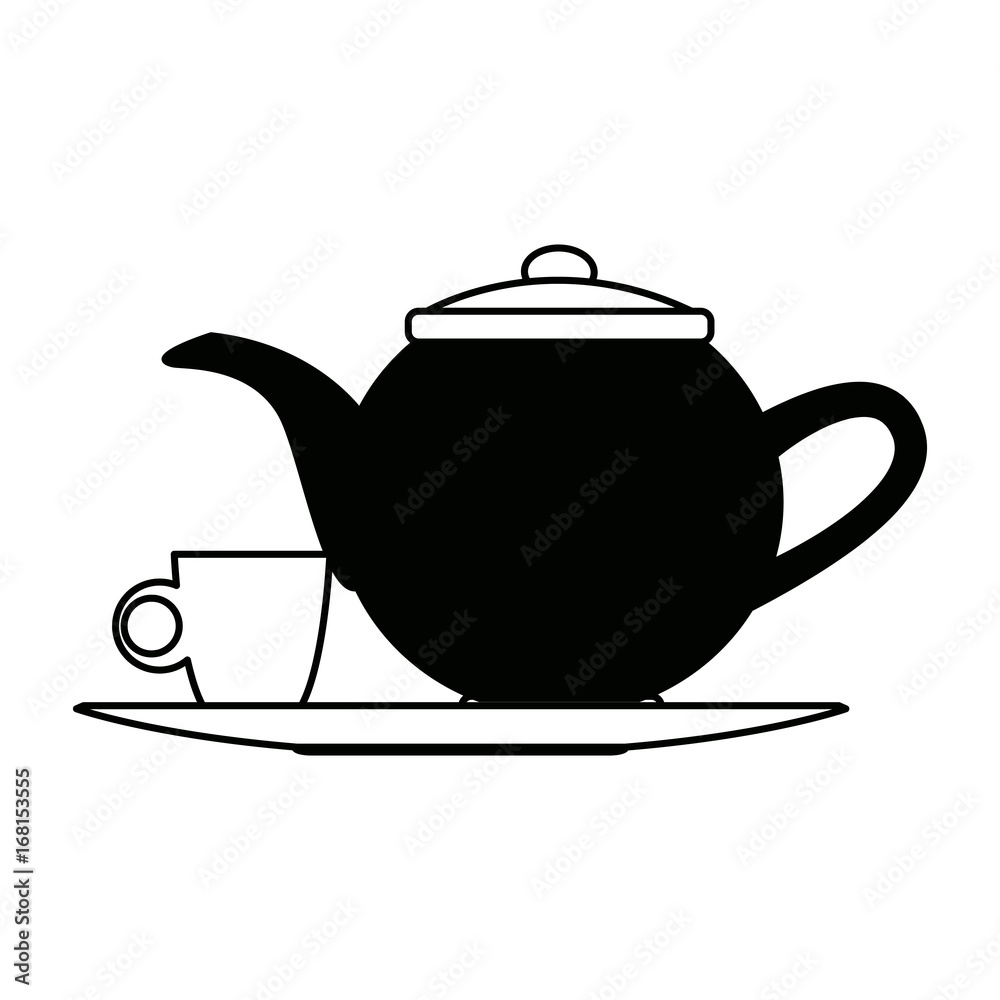 the teapot and cup beverage element icon the teapot and cup beverage element icon