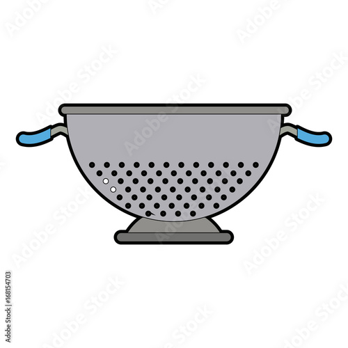 metal kitchen strainer cooking element icon vector illustration