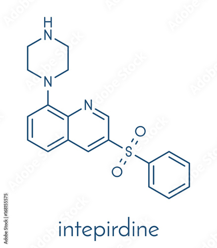 Intepirdine Alzheimer's disease drug molecule. Skeletal formula.