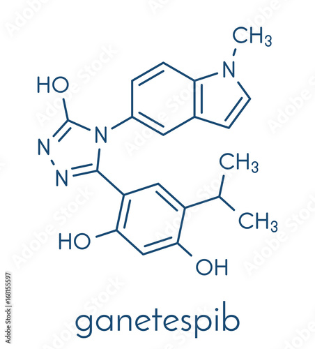 Ganetespib cancer drug molecule (HSP90 inhibitor). Skeletal formula.