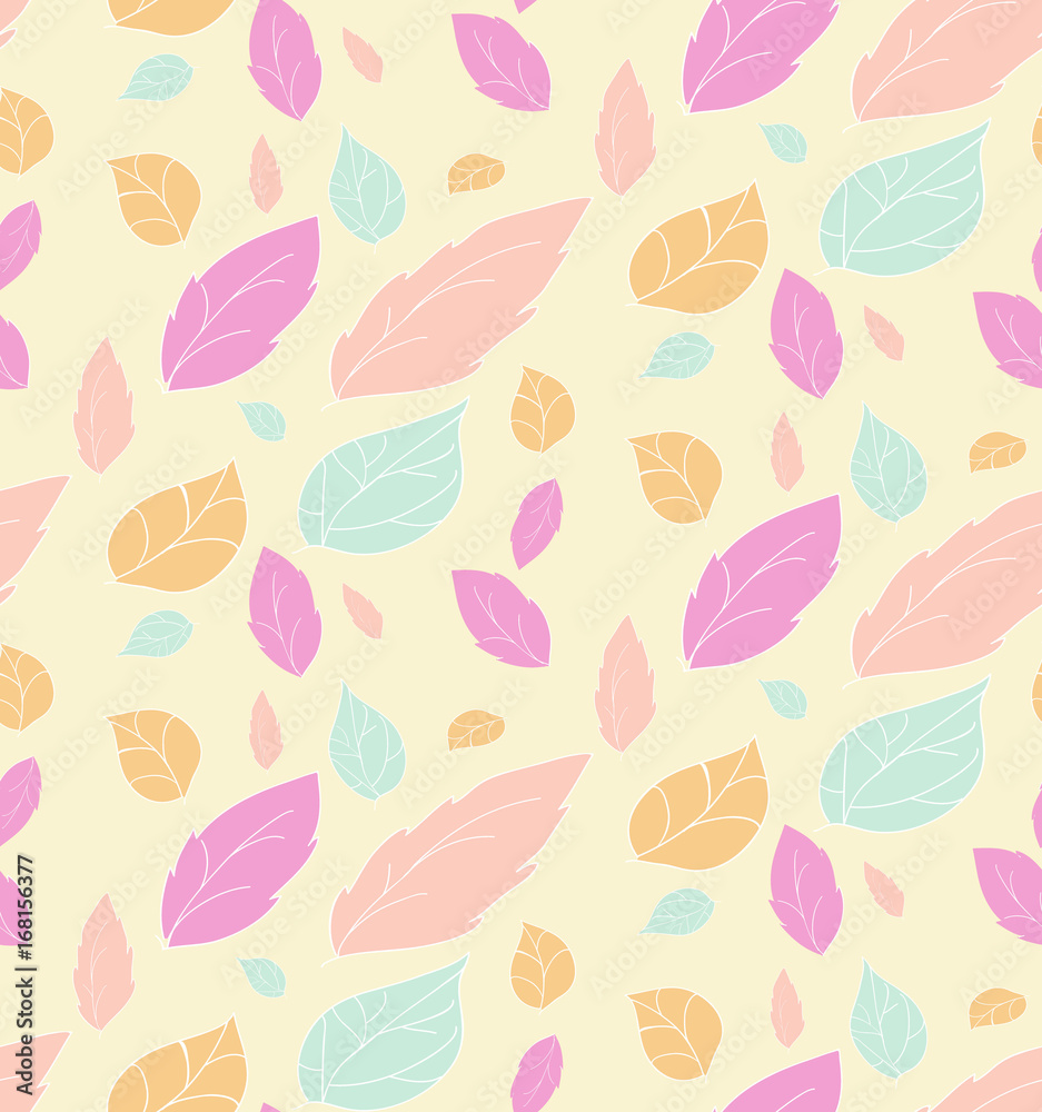 Vector, abstract yellow pattern with leaves seamless Vector, abstract yellow pattern with leaves seamless