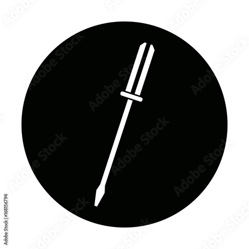 screwdriver work tool element icon vector illustration
